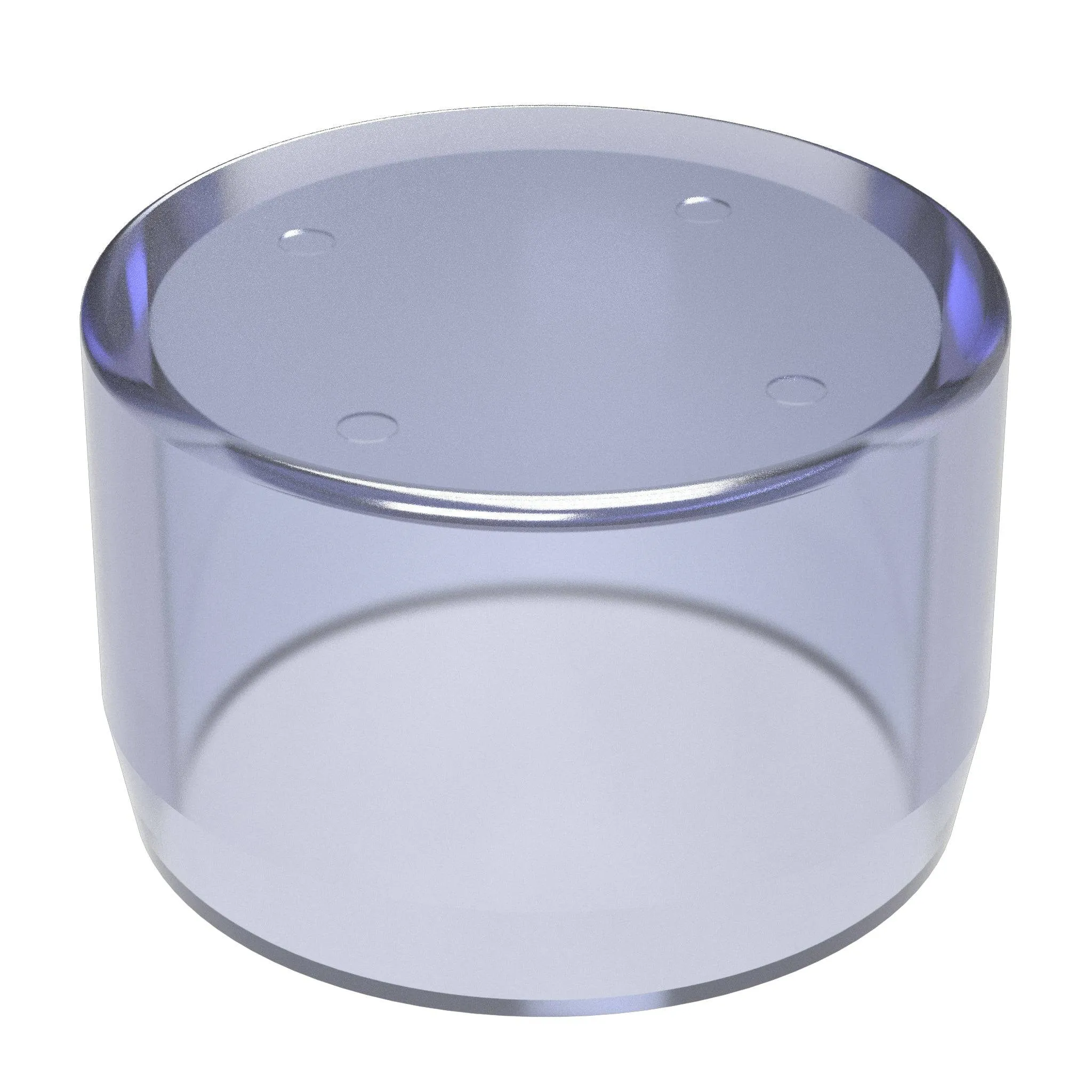 1/2 in. External Flat PVC End Cap, Furniture Grade - Clear