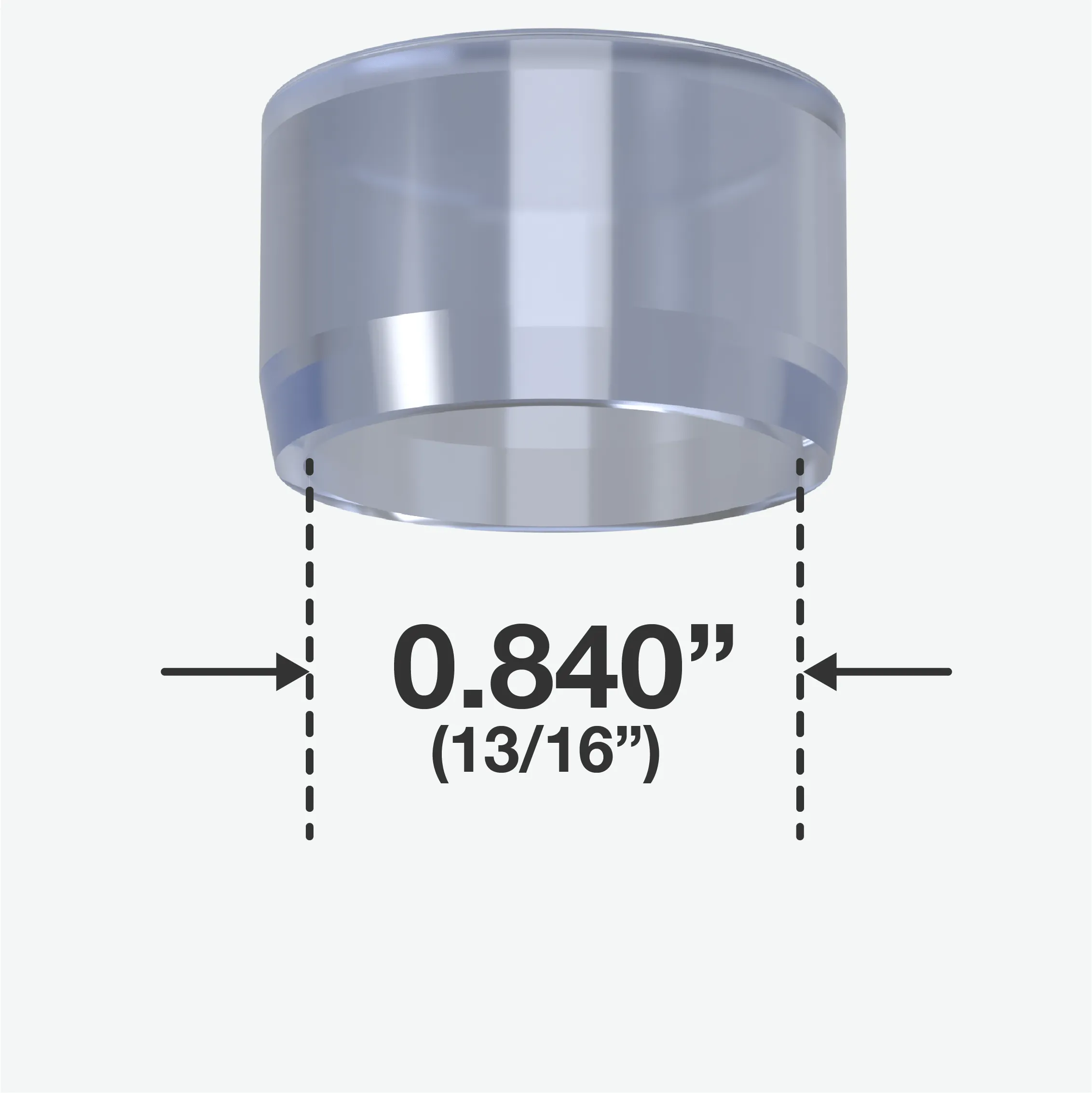 1/2 in. External Flat PVC End Cap, Furniture Grade - Clear