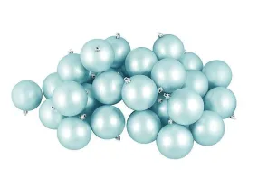 12ct Matte Mermaid Blue Shatterproof Christmas Ball Ornaments 4" (100mm)