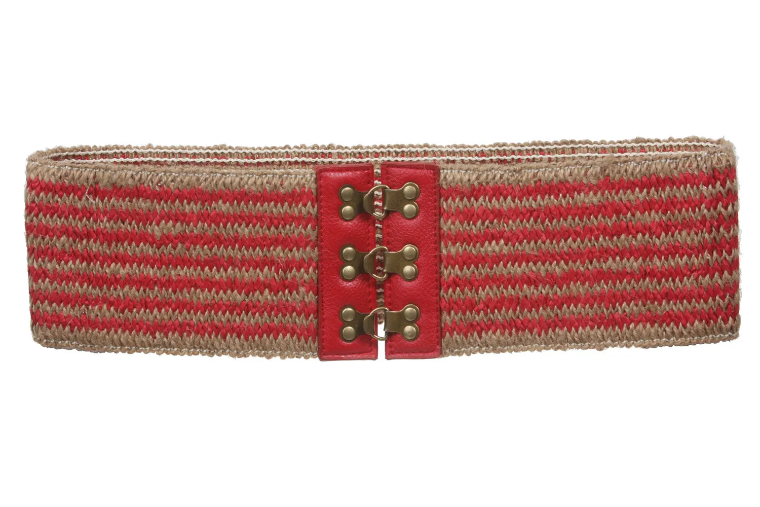 3 1/2" Two Tone Hemp Braided Elastic Stretch Belt