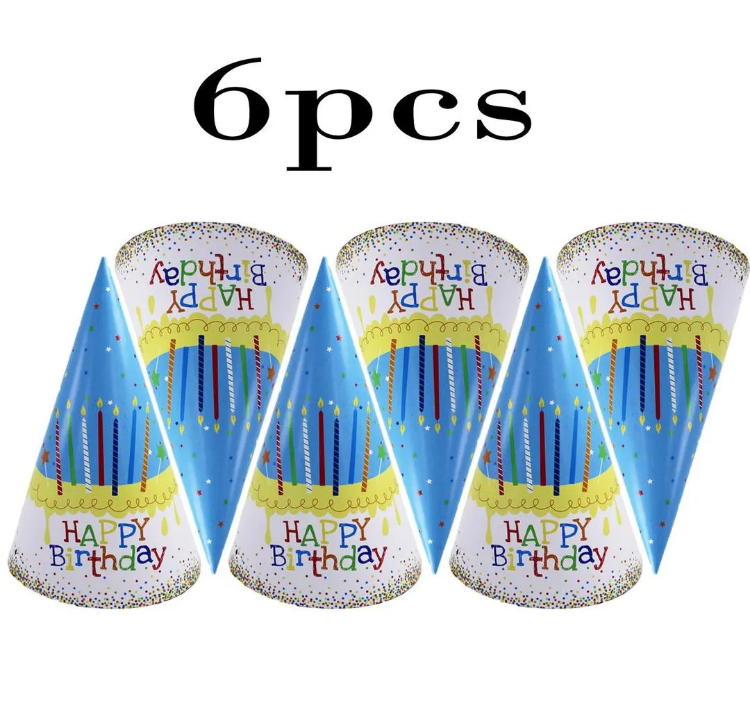 6 Pcs Happy Birthday Paper Hats, Perfect For Birthday Party (6-Inch)