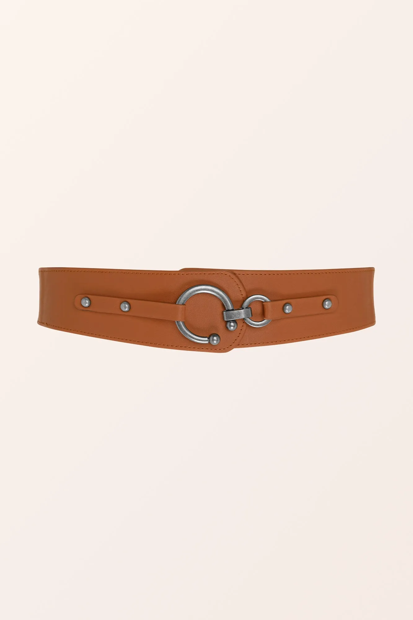 Adjustable Elastic Waist Belt - Light Brown