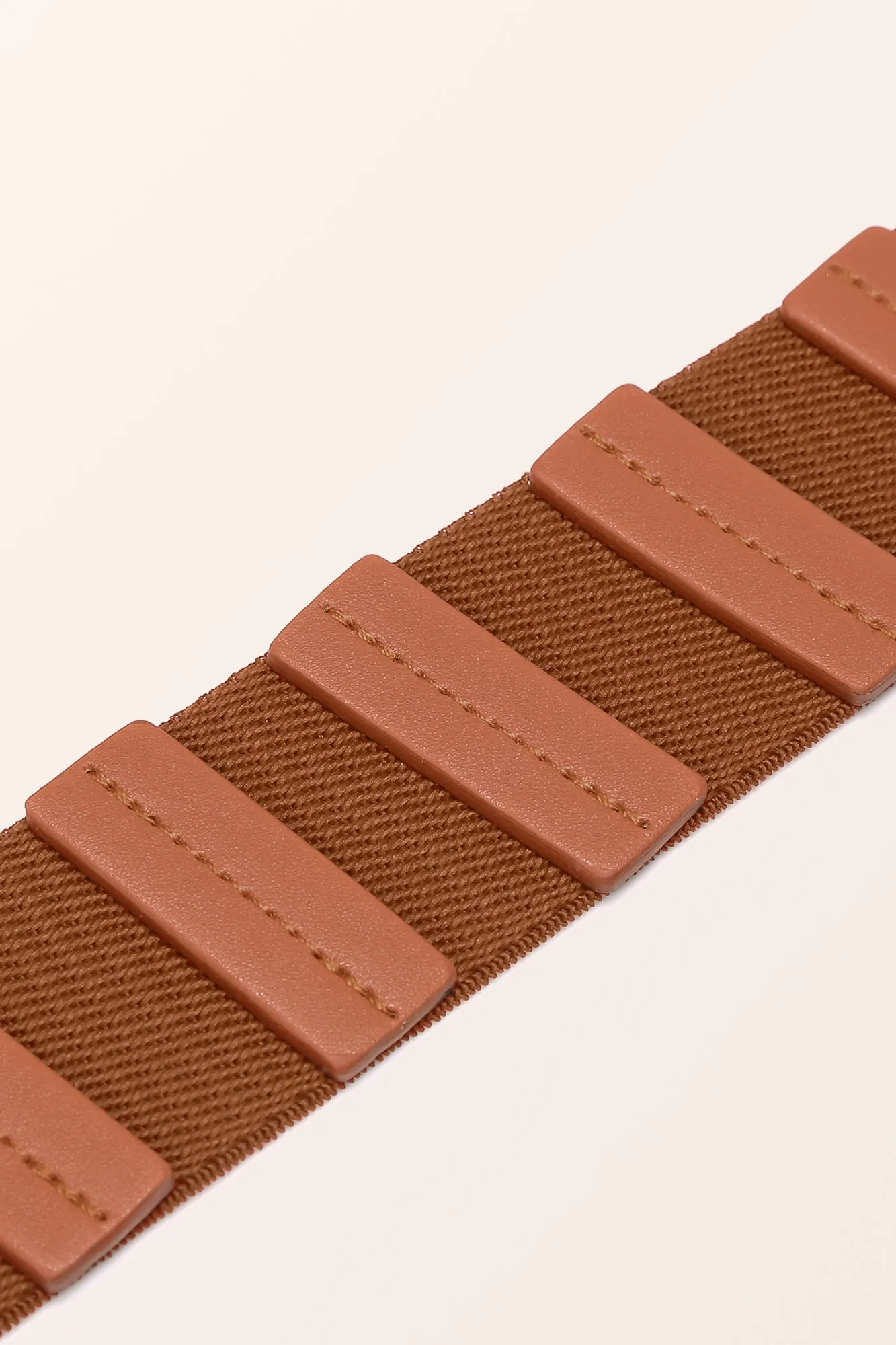 Adjustable Elastic Waist Belt - Light Brown