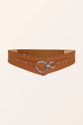 Adjustable Elastic Waist Belt - Light Brown