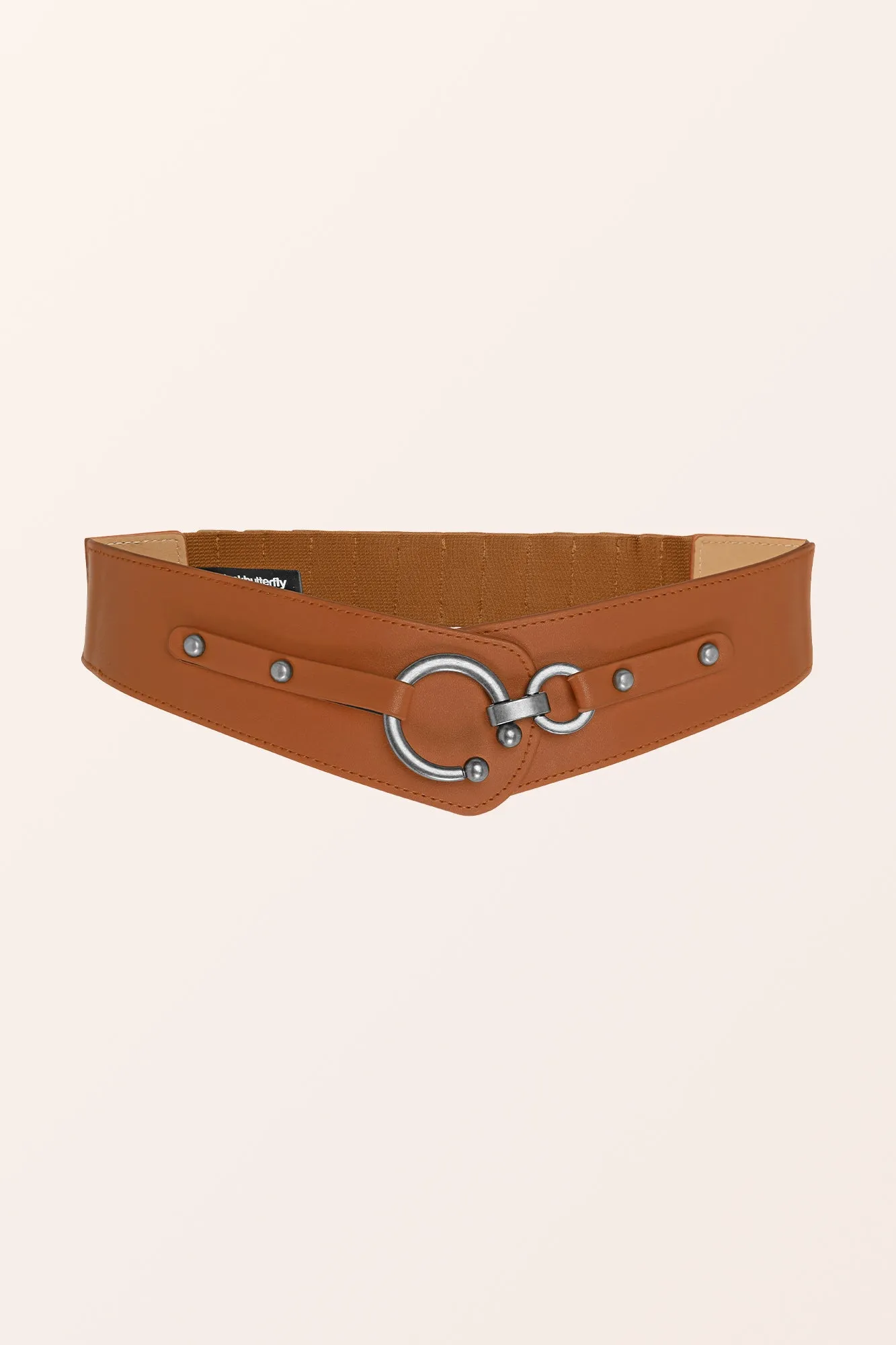 Adjustable Elastic Waist Belt - Light Brown