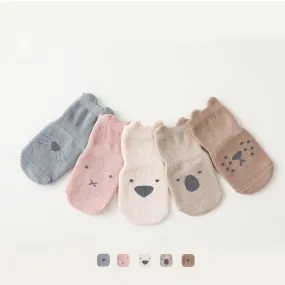 Anti Slip Cartoon Faced Cotton Socks