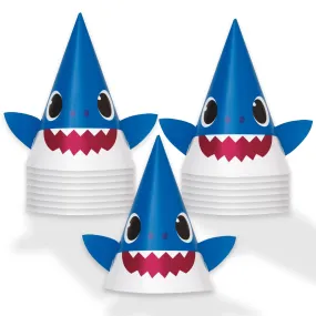 Baby Shark Party Supplies - Baby Shark Theme Cone Party Hat Birthday Accessories, 16 Count