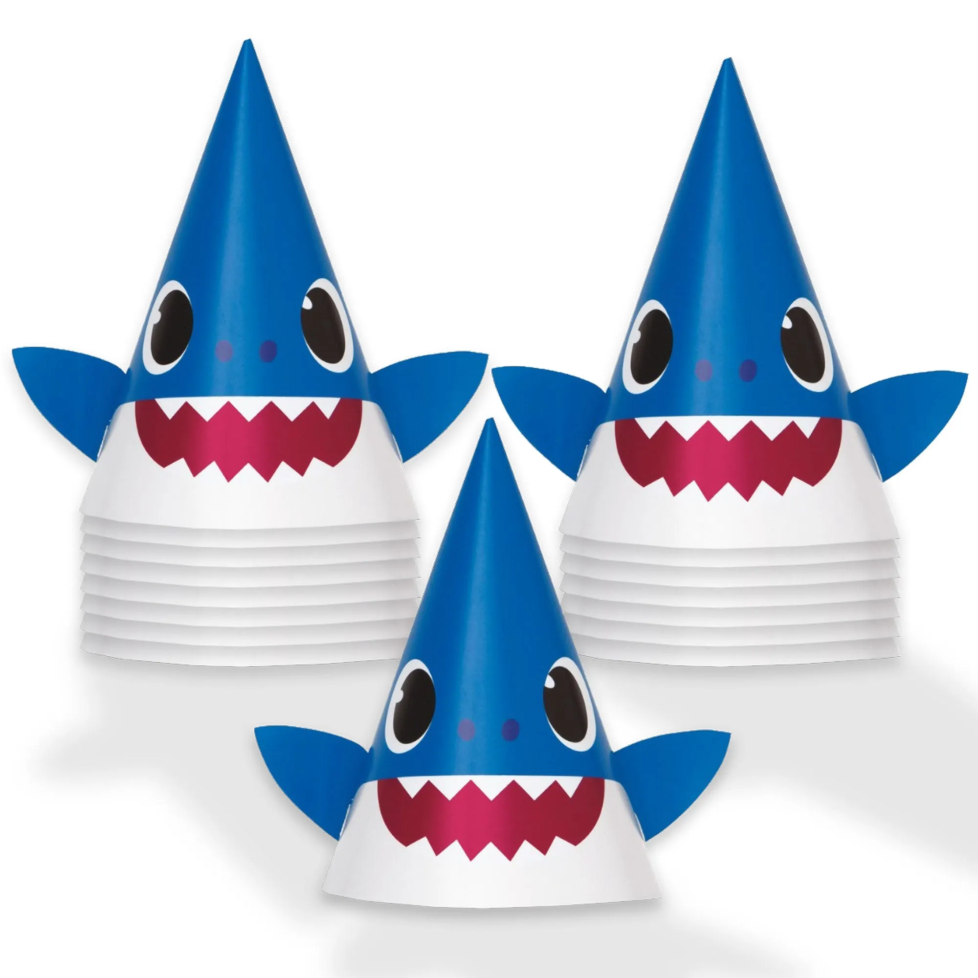 Baby Shark Party Supplies - Baby Shark Theme Cone Party Hat Birthday Accessories, 16 Count