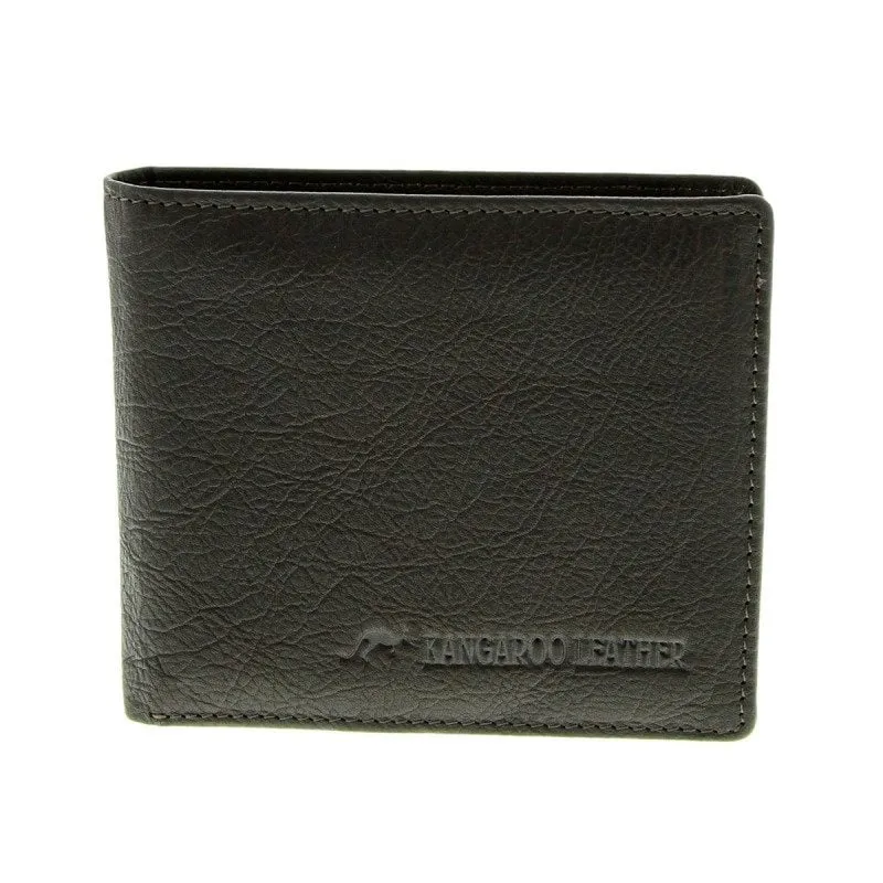 Barmah Kangaroo Leather 1 Fold Wallet - Black