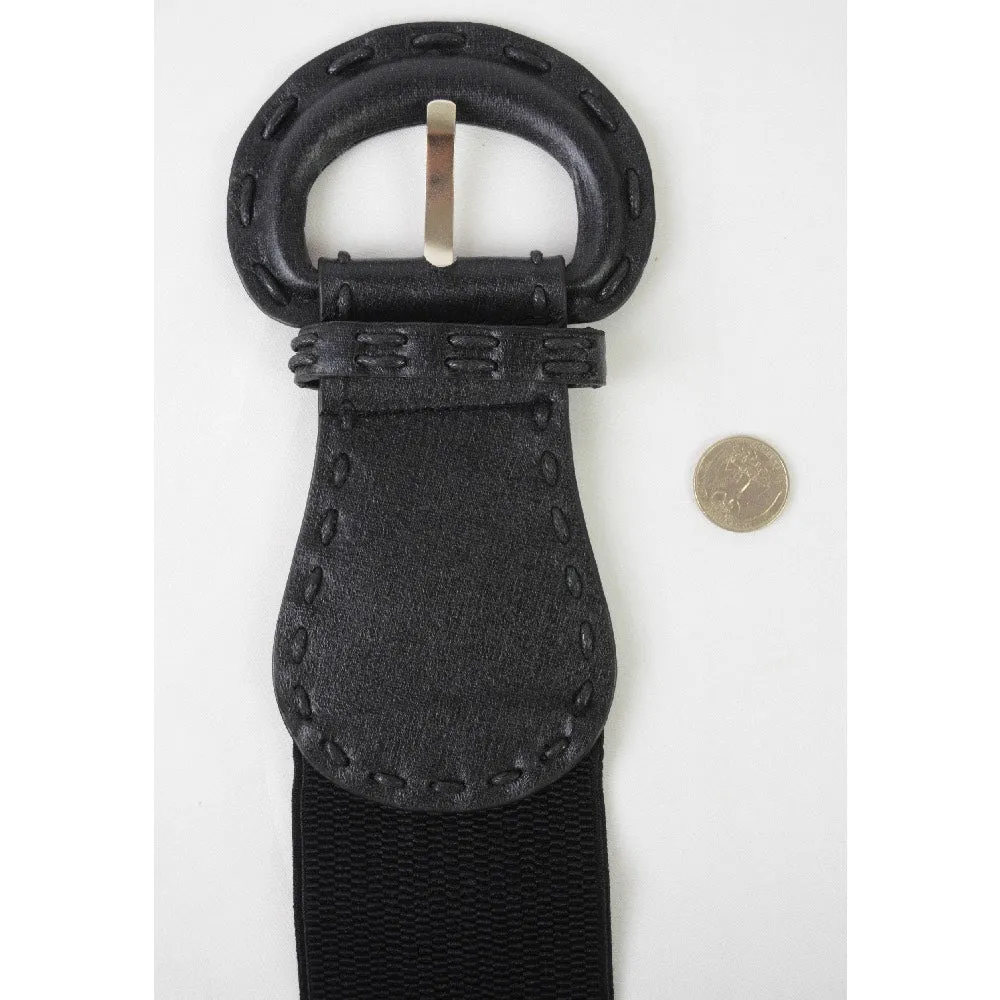 Black Wide Stitch Belt