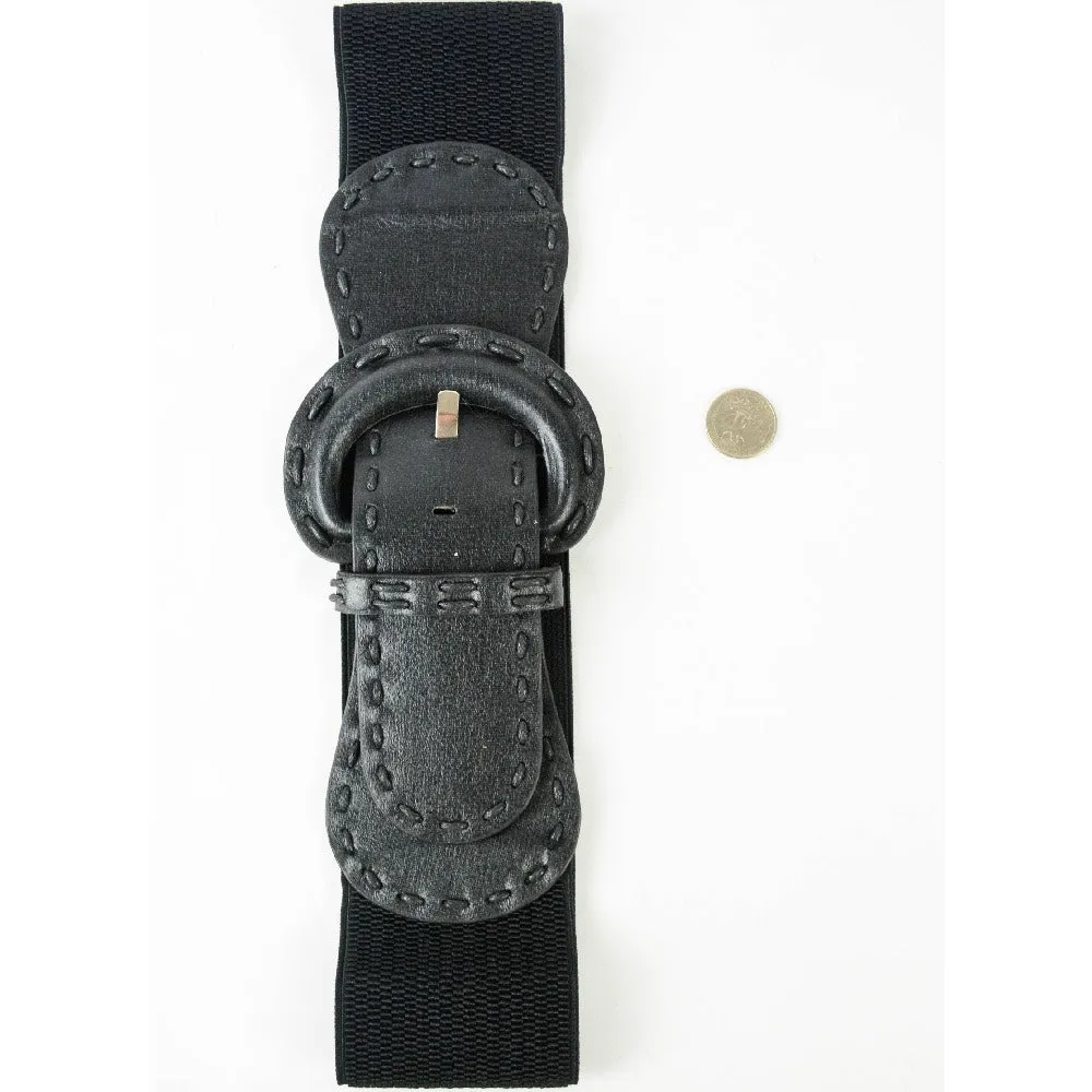 Black Wide Stitch Belt