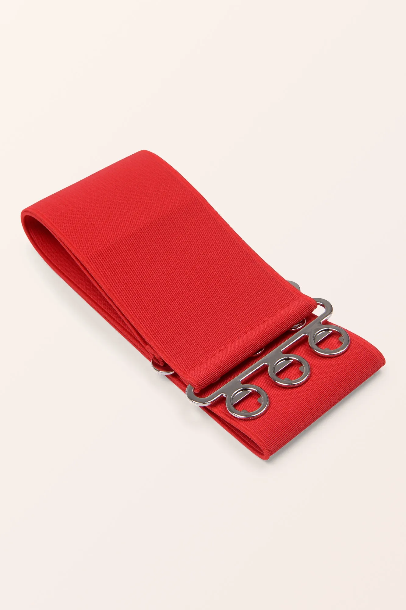 Clasp Buckle Elastic Belt - Red