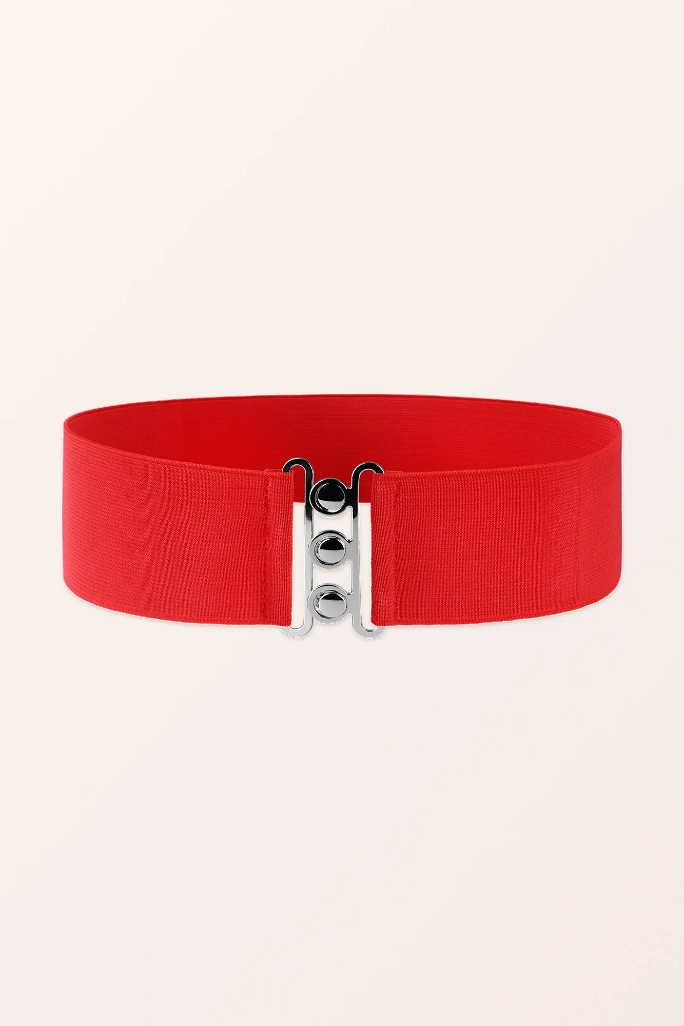 Clasp Buckle Elastic Belt - Red