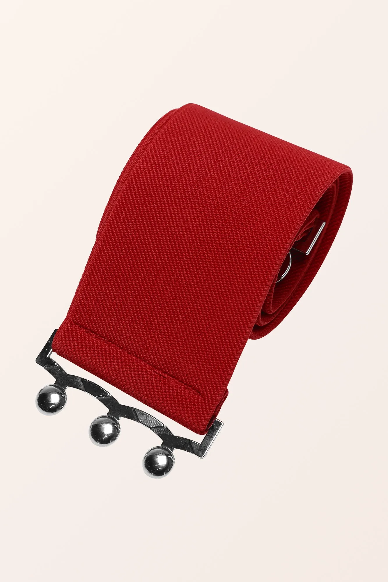 Classic Triple Eye-Hook Dress Belt - Red