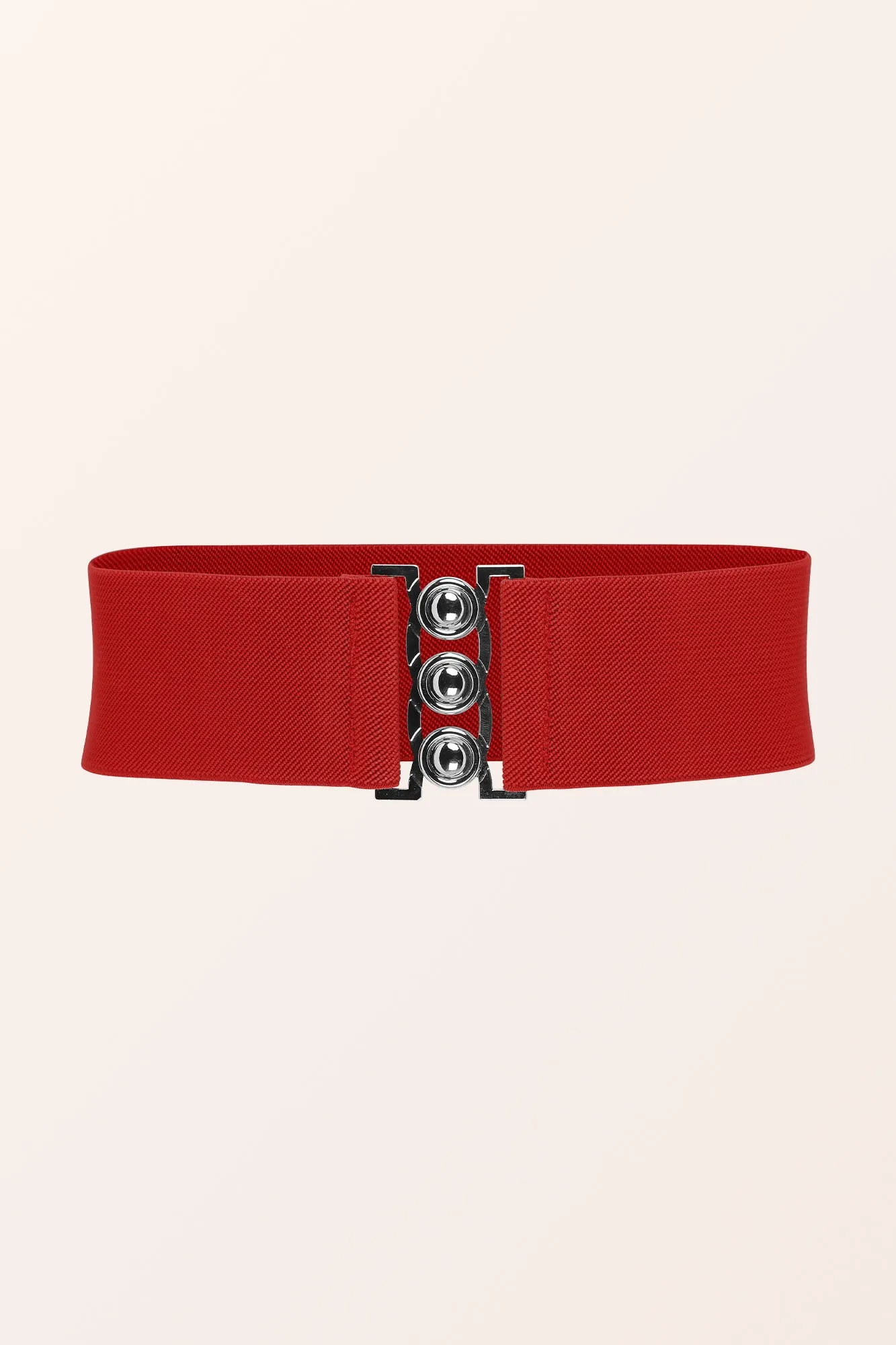 Classic Triple Eye-Hook Dress Belt - Red