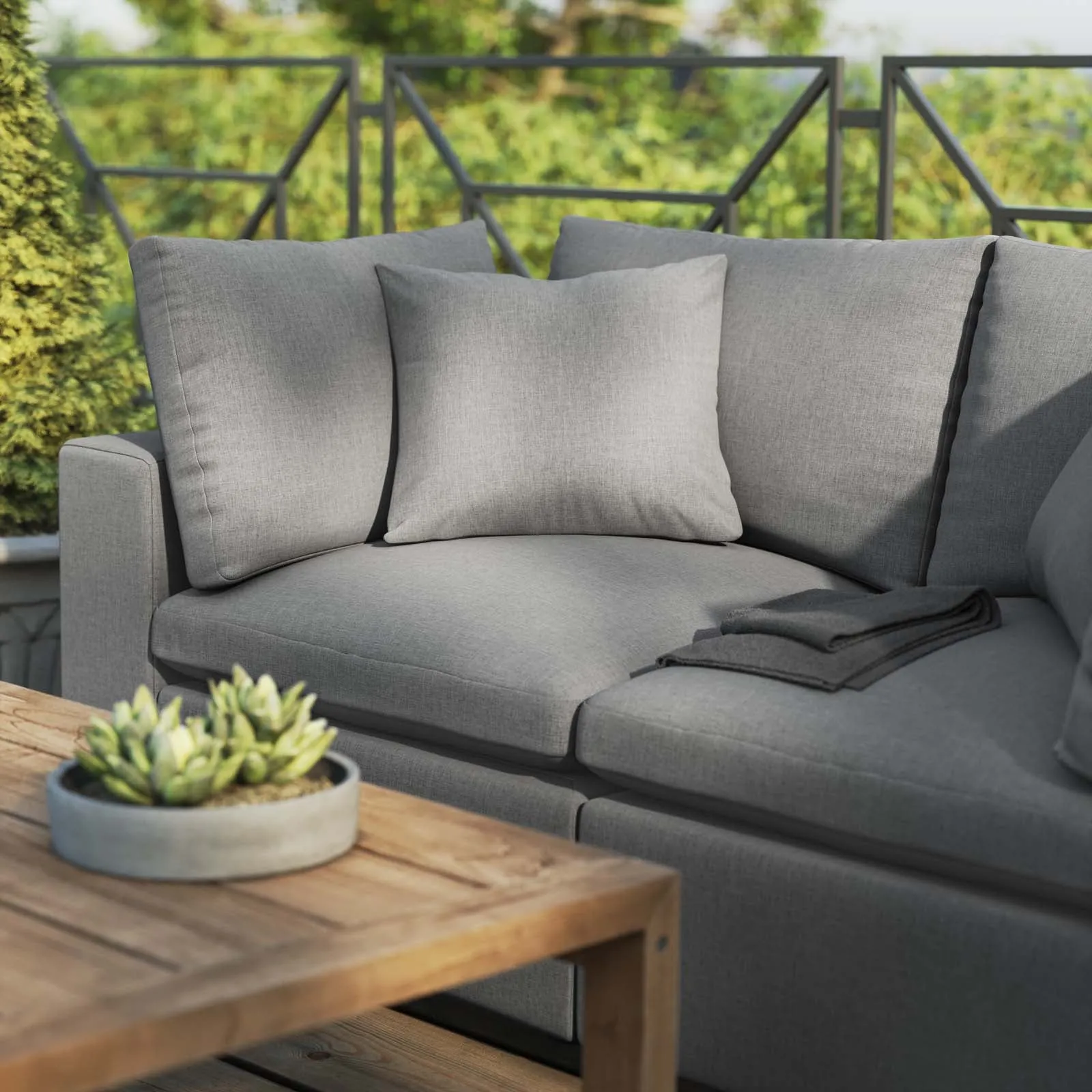 Commix Overstuffed Outdoor Patio Loveseat