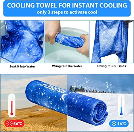 Cooling Towel, Cooling Towels for Neck,40" x 12"Ice Towel for Instant Cooling Relief, Soft Breathable Chilly Towel