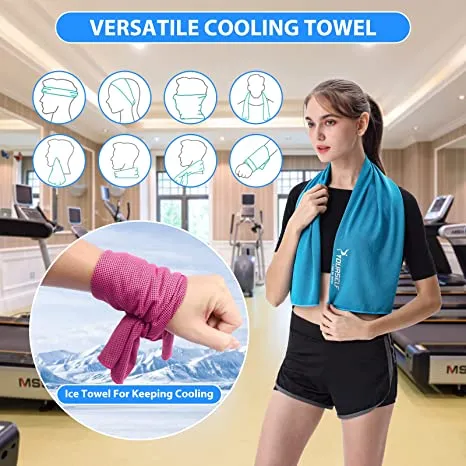 Cooling Towel, Cooling Towels for Neck,40" x 12"Ice Towel for Instant Cooling Relief, Soft Breathable Chilly Towel