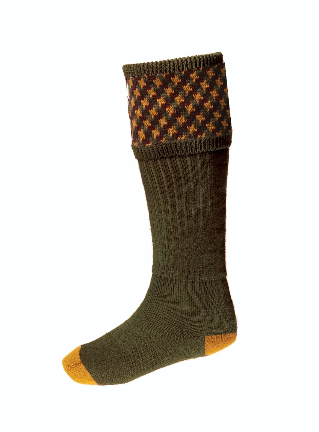 Cromarty Long comfort socks by house of Cheviot in bracken - New