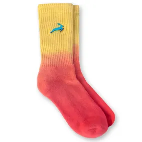 Dip Dye Antelope Embroidered Socks / Tequila Sunrise