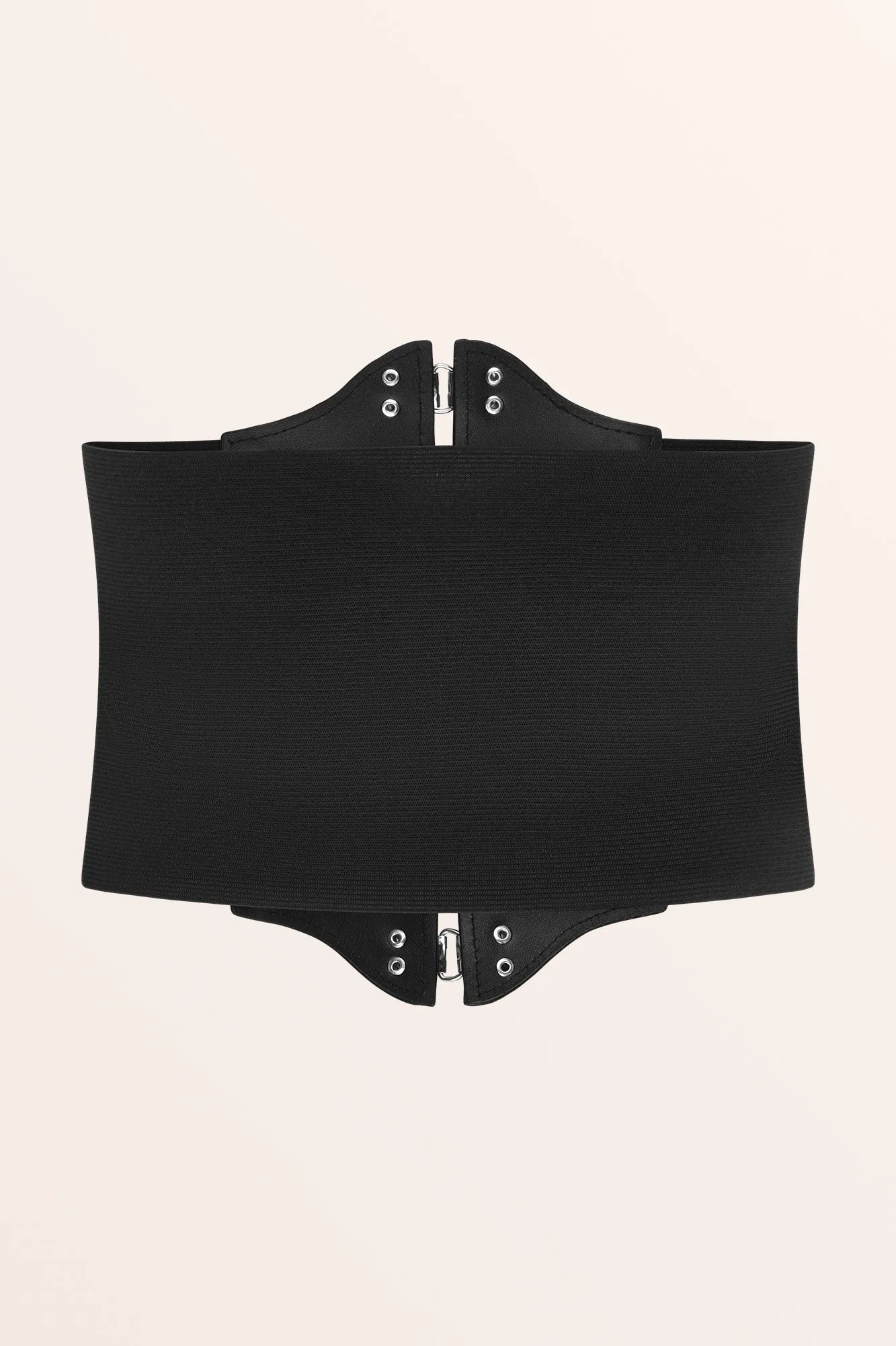 Elastic Corset Waist Belt - Black