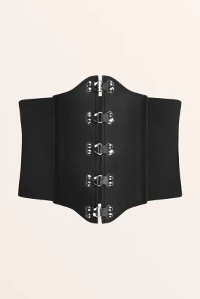 Elastic Corset Waist Belt - Black