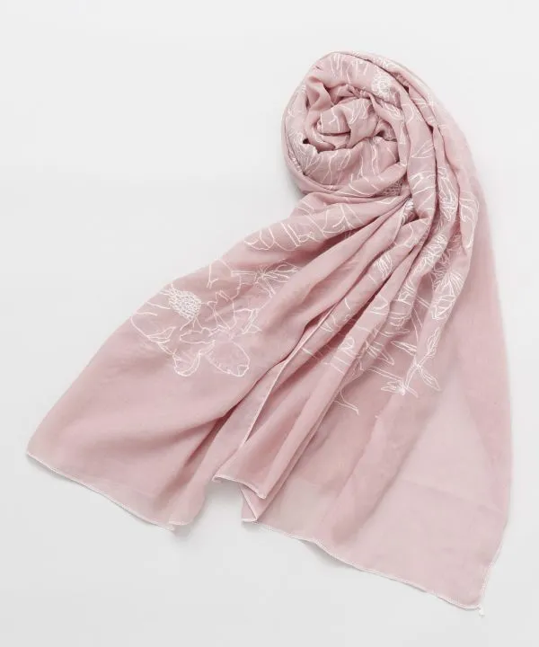 HANA EMI - Floral Embroidered Scarf