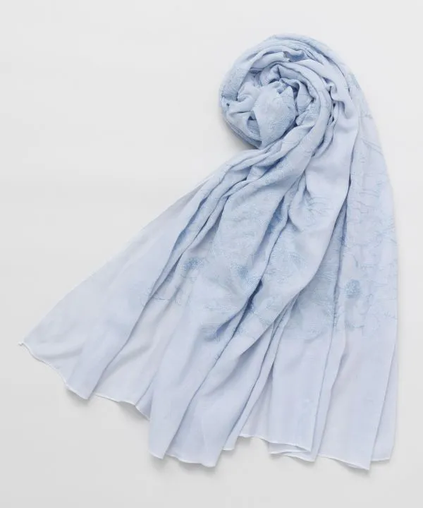 HANA EMI - Floral Embroidered Scarf