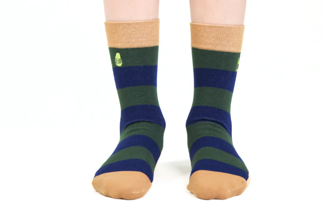 Kids' Cotton Crew Socks, Rugby Stripe