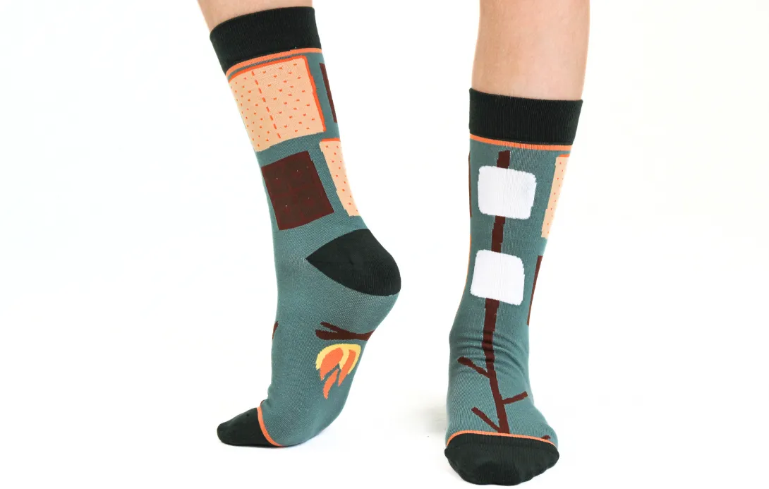 Kids' Cotton Crew Socks, S'mores