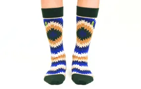 Kids' Cotton Crew Socks, Tribal Toes