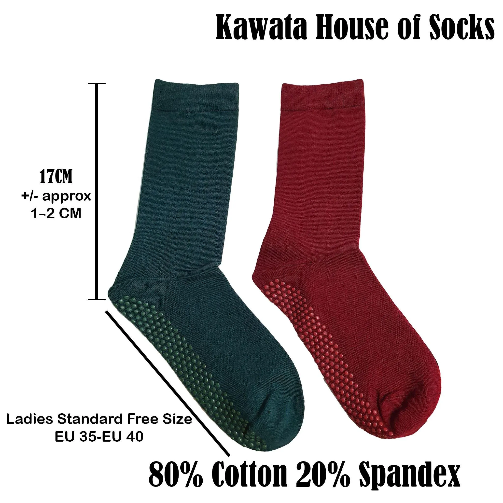 Ladies Anti-Slip Mid Calf Cotton Socks