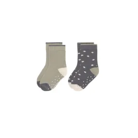 Lassig Anti-Slip Socks - Anthracite   Olive - 2 Pack