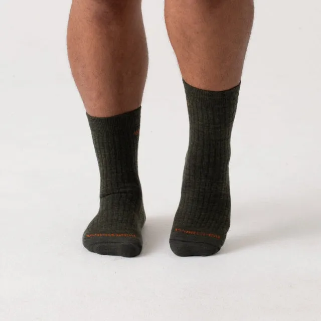 Mens Solid Cushioned Micro Crew Socks