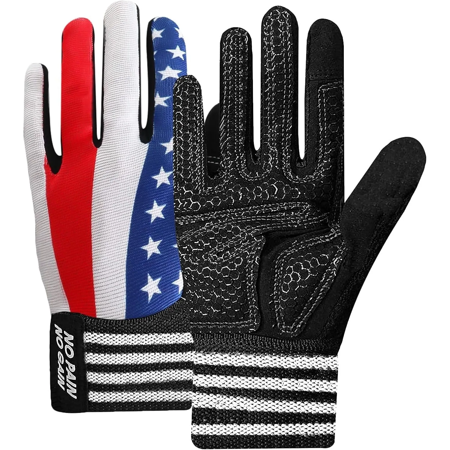 Men's Weightlifting Workout Gloves USA Flag  1 Pair