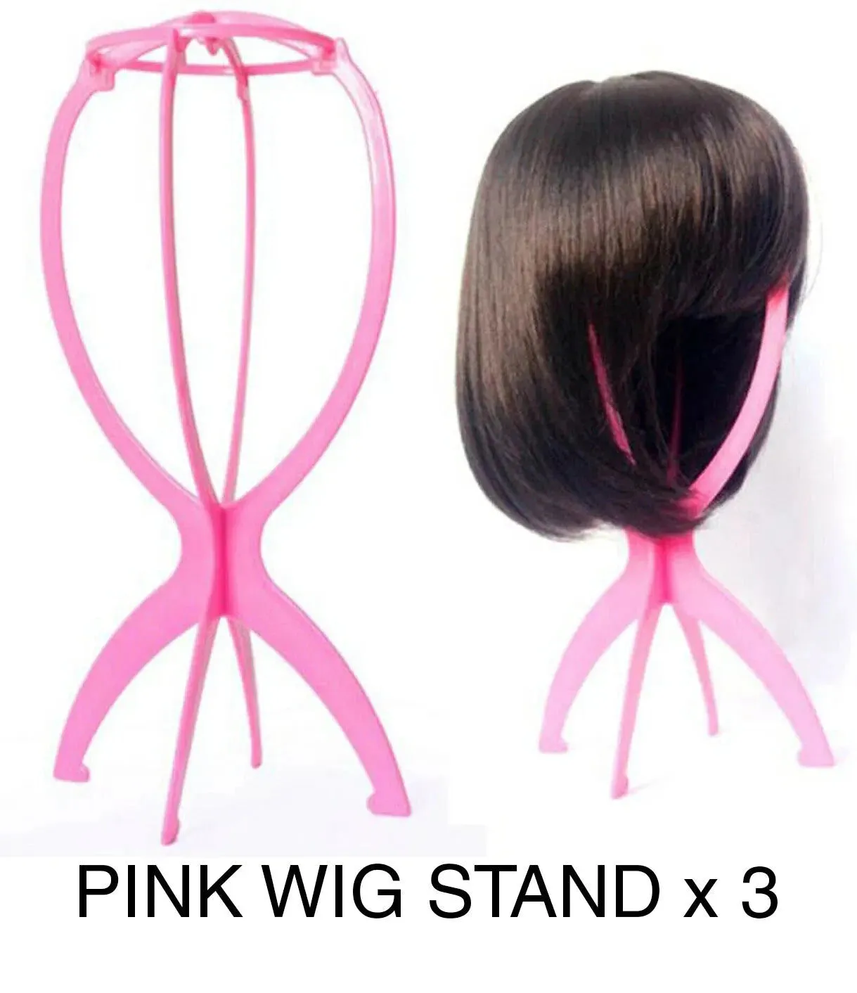 Plastic Light Wig Hair Holders Stand Folding Hat Cap Durable Display