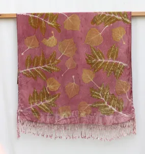 Purple Botanical Print Scarf | Indigenous Cotton | Handwoven & Naturally Dyed - 0012G-SY-HT