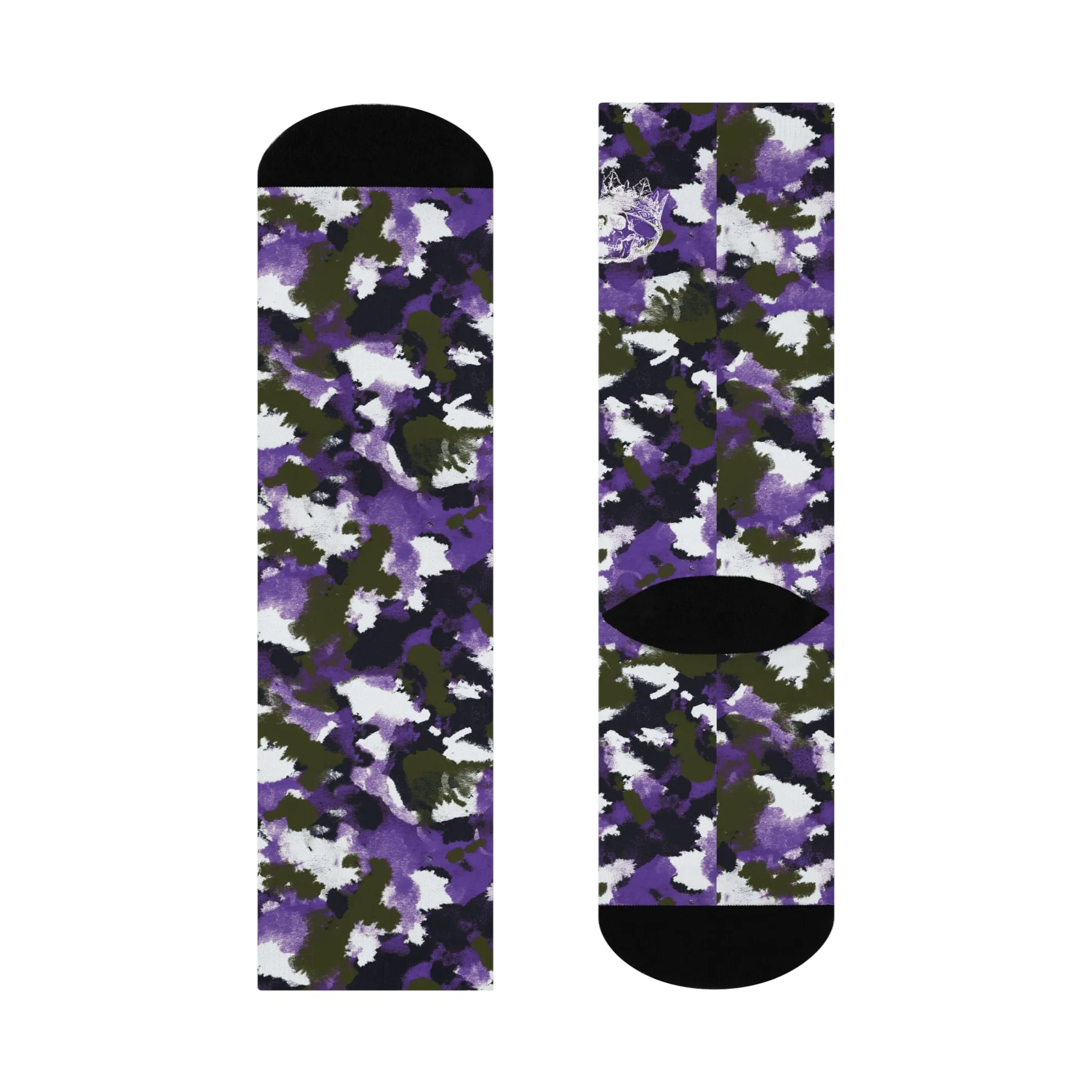 Purple Camo Cushioned Crew Socks