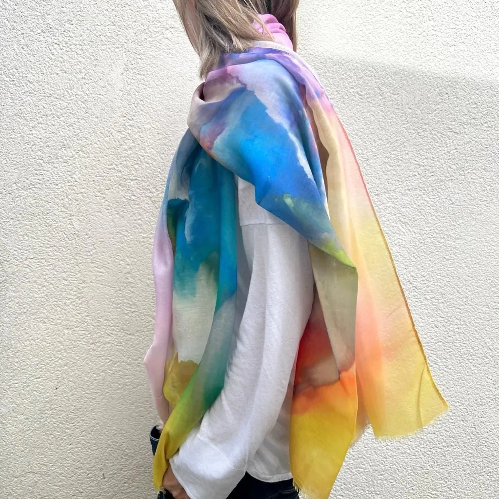 Rainbow Print Scarf