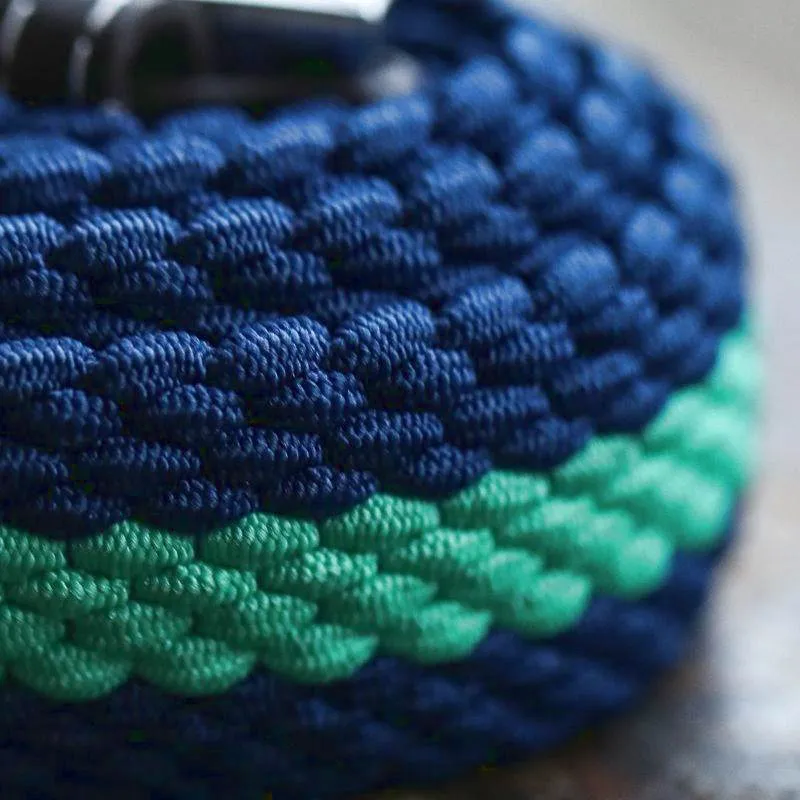 Repreve Woven Belt Blue & Green Stripe