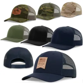 Richardson 112T Tactical Snapback Trucker Hat - Tactical Snapback Cap with No Button Crown and MultiCam Print