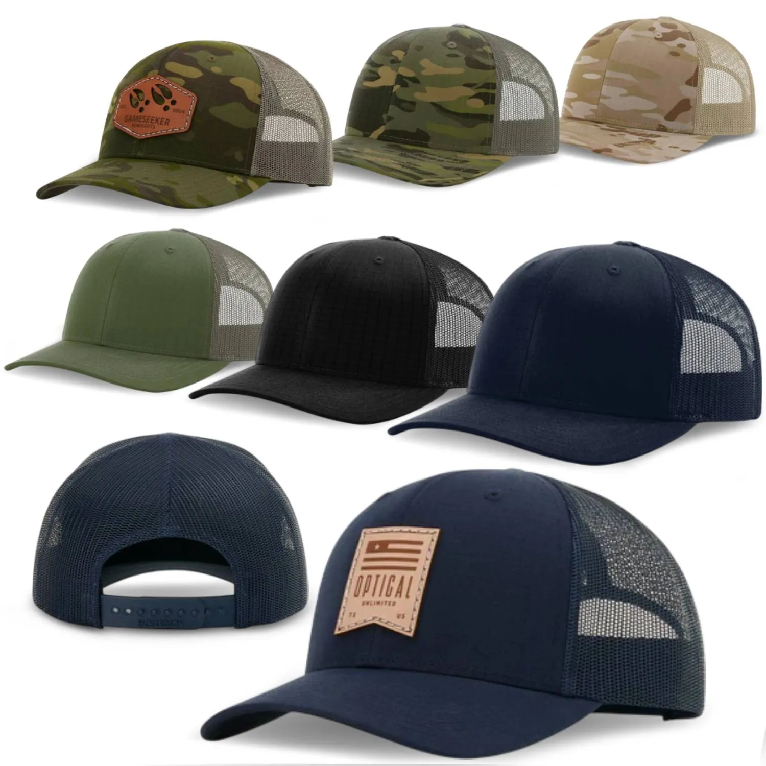 Richardson 112T Tactical Snapback Trucker Hat - Tactical Snapback Cap with No Button Crown and MultiCam Print