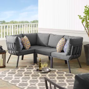 Riverside 4 Piece Outdoor Patio Aluminum Sectional by Modway