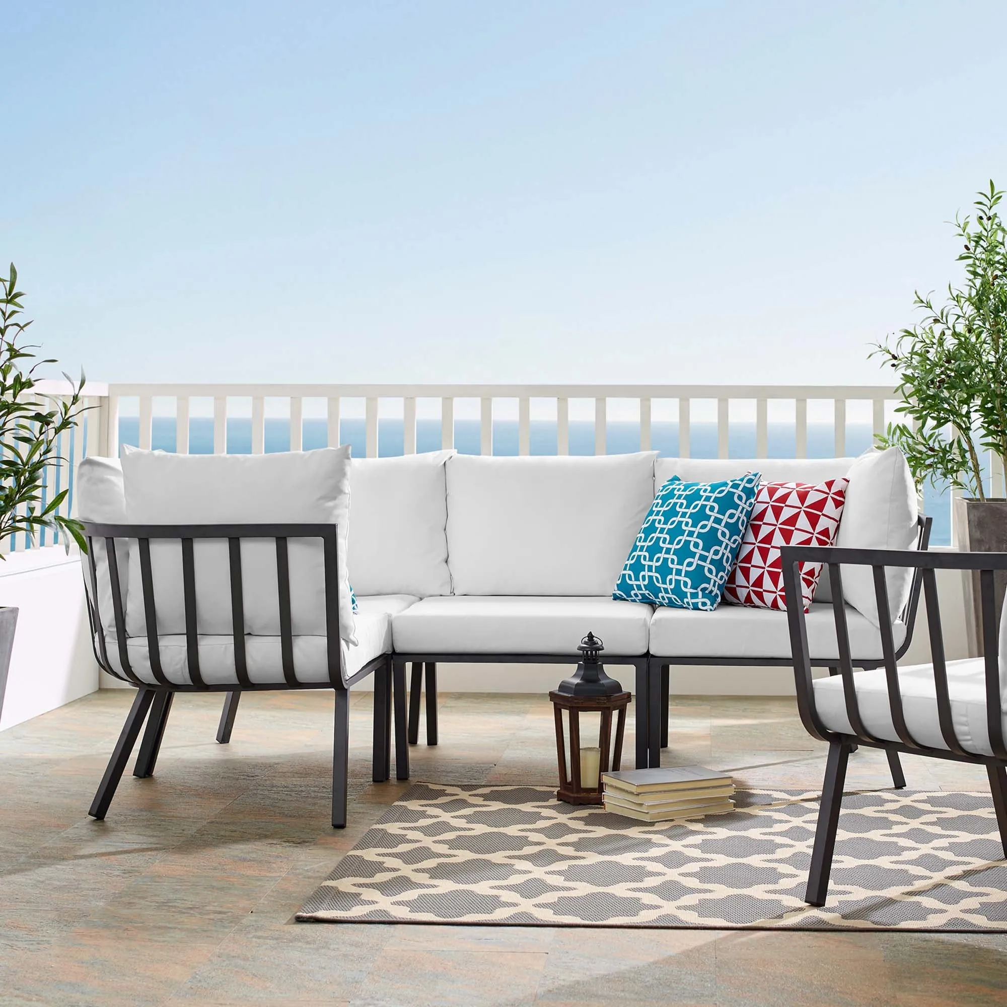 Riverside 4 Piece Outdoor Patio Aluminum Sectional by Modway