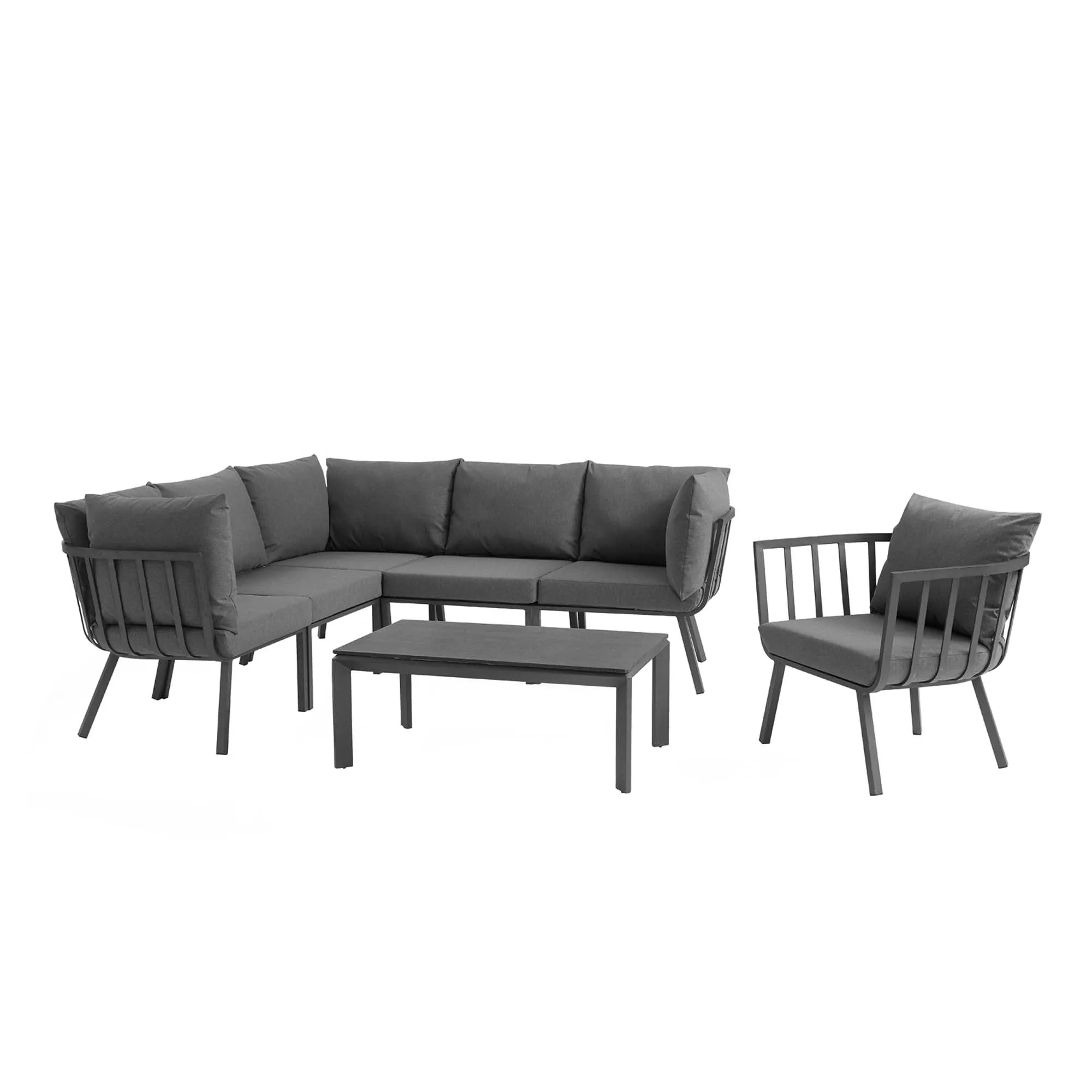 Riverside 7 Piece Outdoor Patio Aluminum Set by Modway