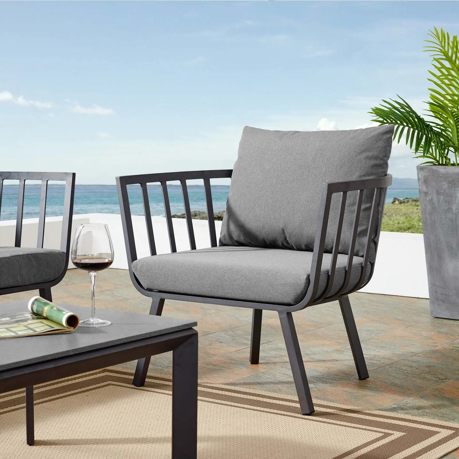 Riverside Outdoor Patio Aluminum Armchair