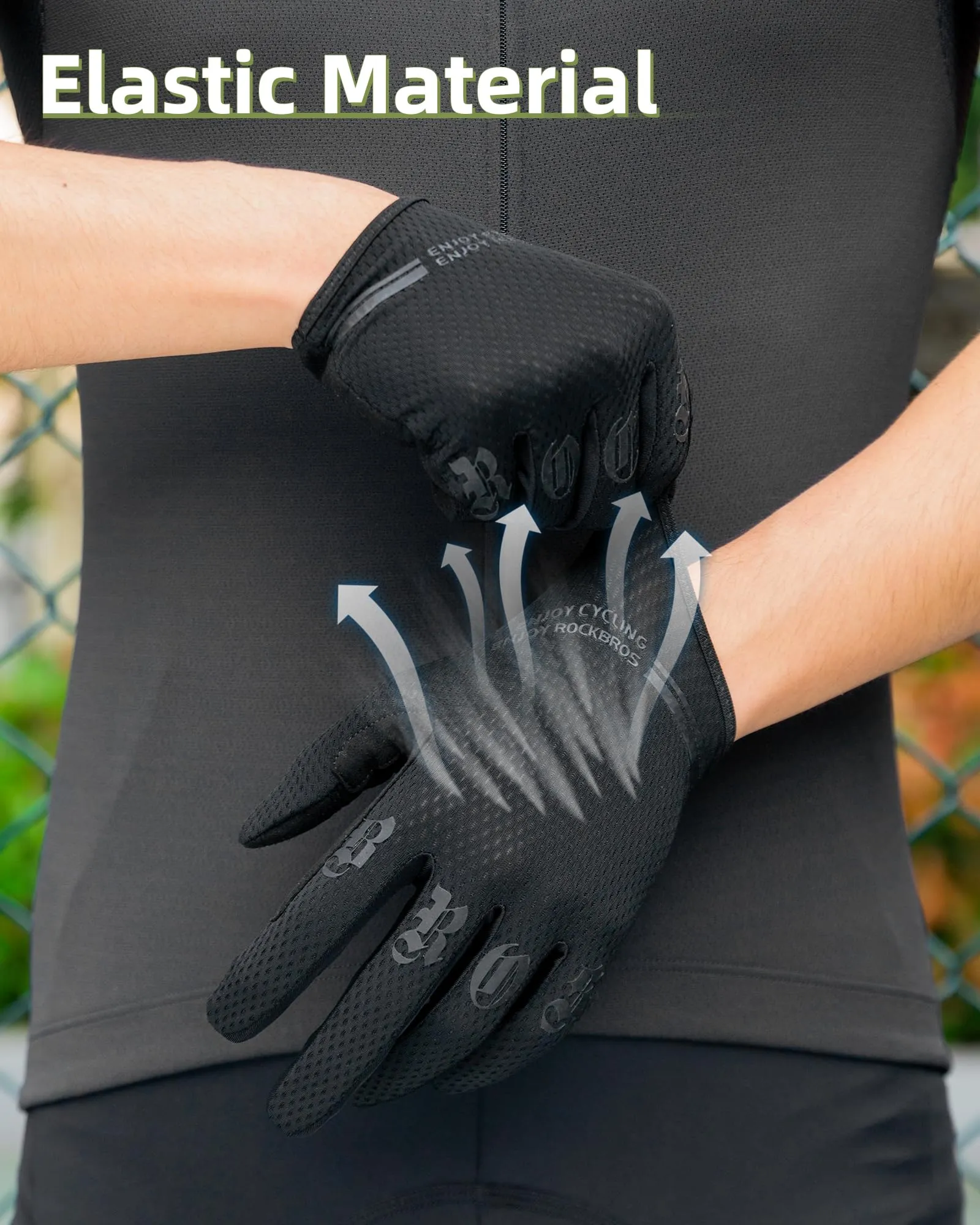 ROCKBROS Breathable Cycling Gloves for Men - Touchscreen MTB Gloves