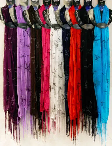 ruffle light weight scarves with bamboo leaf Case of 60