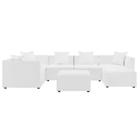 Saybrook Outdoor Patio Upholstered Seven-Piece Sectional Sofa