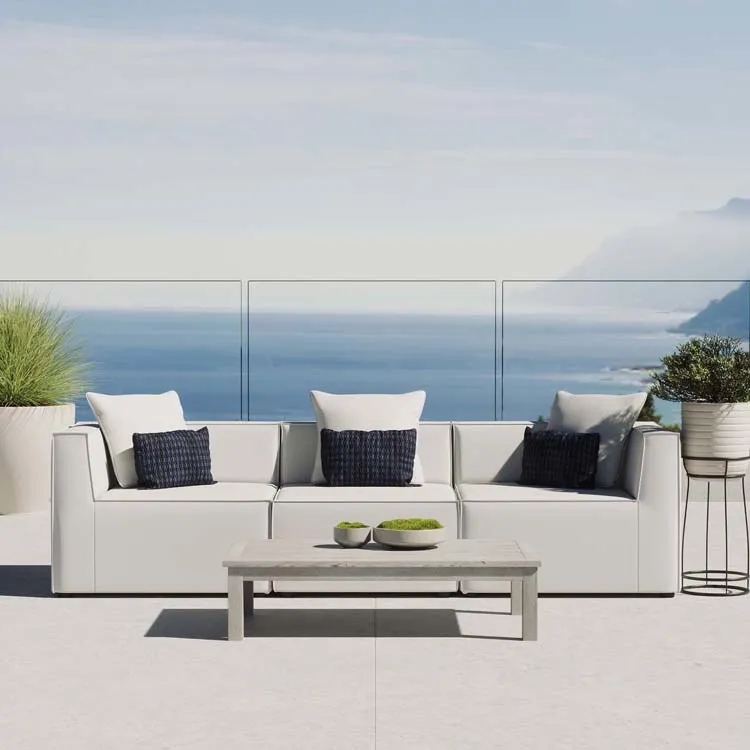 Saybrook Outdoor Patio Upholstered Three-Piece Sectional Sofa